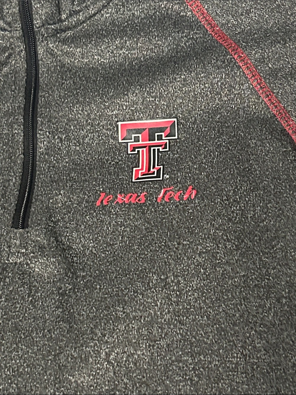 Colosseum women’s Medium Texas Tech 1/4 zip moisture wick top. Thumb holes - Picture 2 of 8